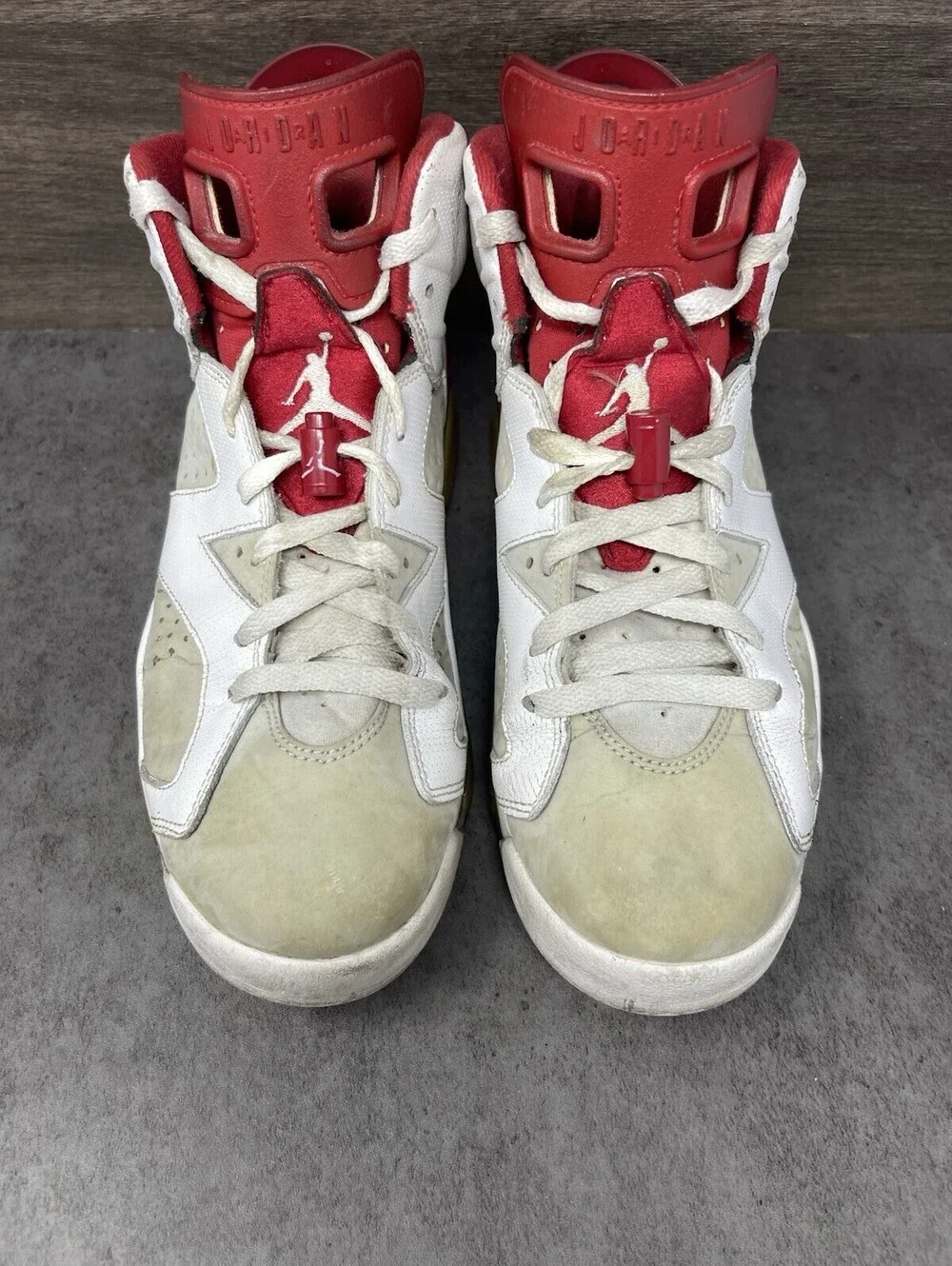 Air Jordan 6 Retro Alternate Hare Size 9.5 Mens White Red Basketball 384664-113